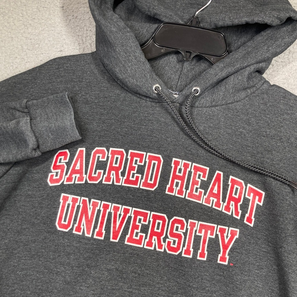 Champion Sacred Heart University Hoodie Mens M Gray Pullover CS2071 Long Sleeve